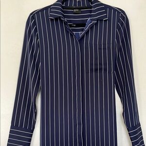 Armani Exchange Dark Blue Striped Shirt